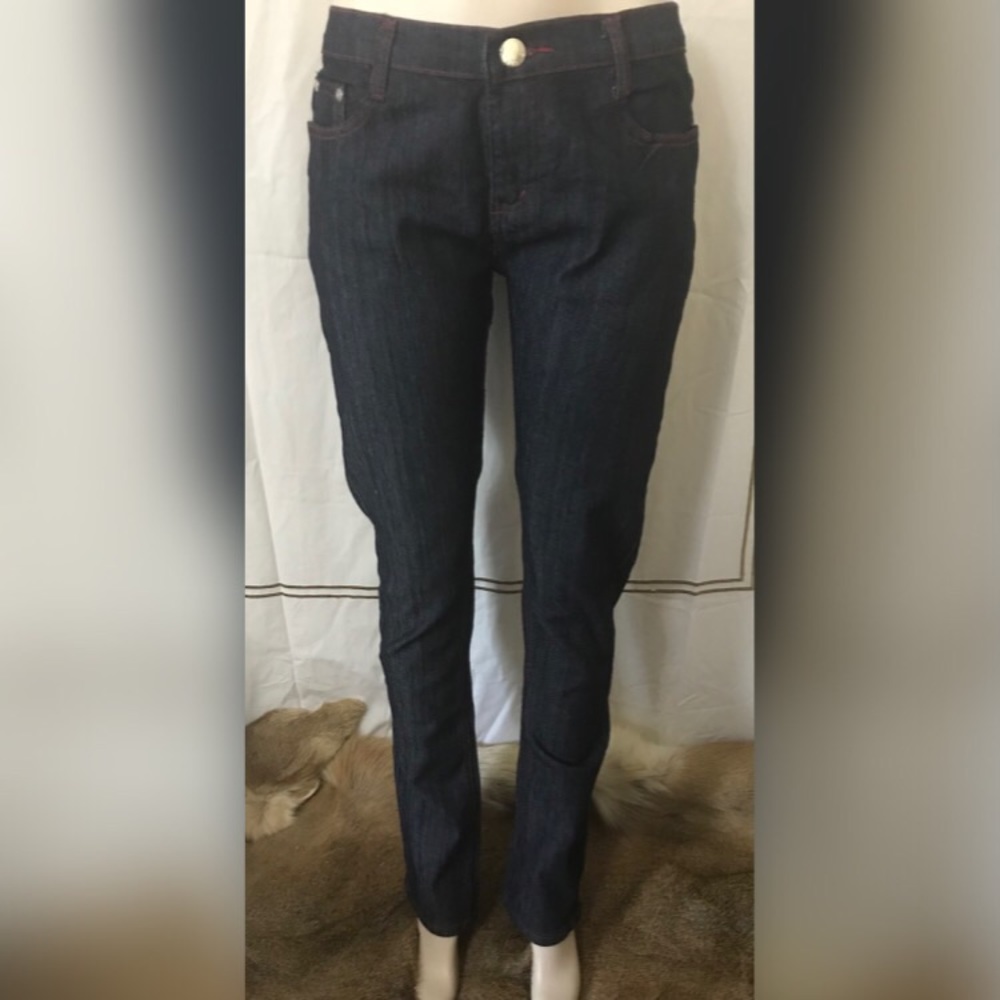 BC Jeans Navy Blue with Red Embellished Jeans - Picture 2 of 8